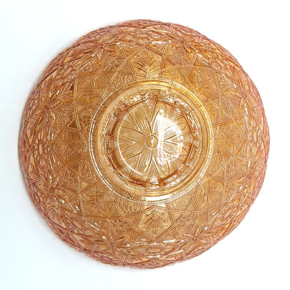 Marigold Carnival Glass Bowl Hattie Luster Glass with Scalloped Edges - Picture 6 of 10